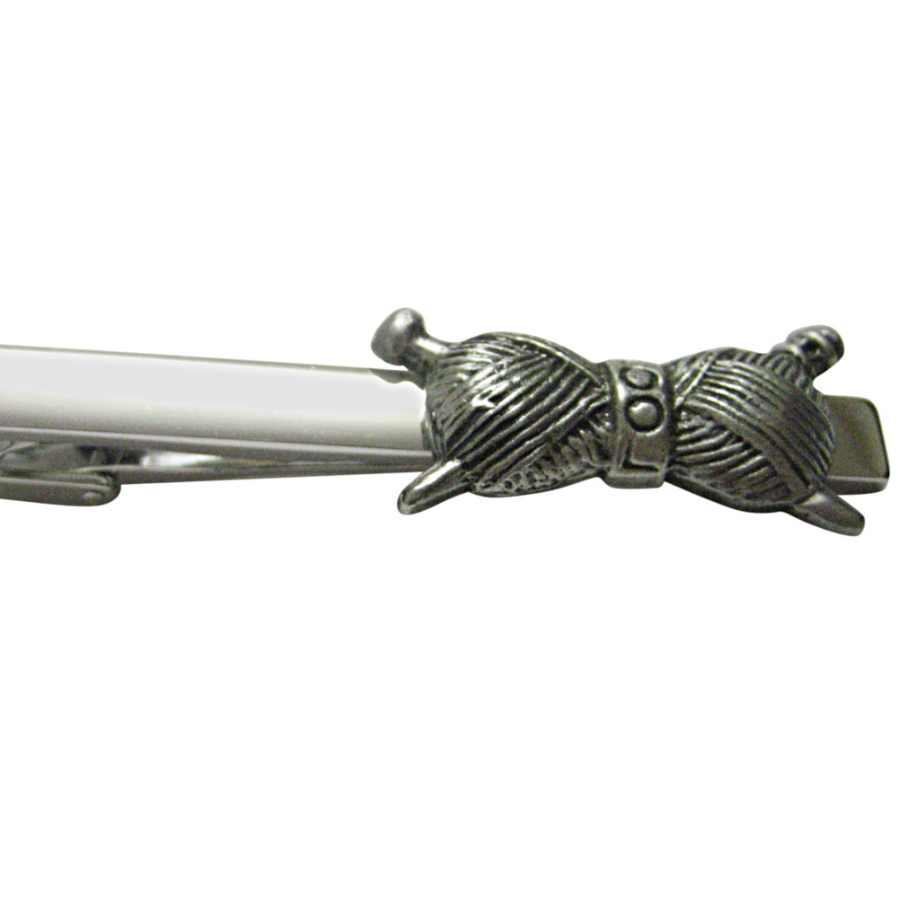 Knitting Yarn Square Tie Clip